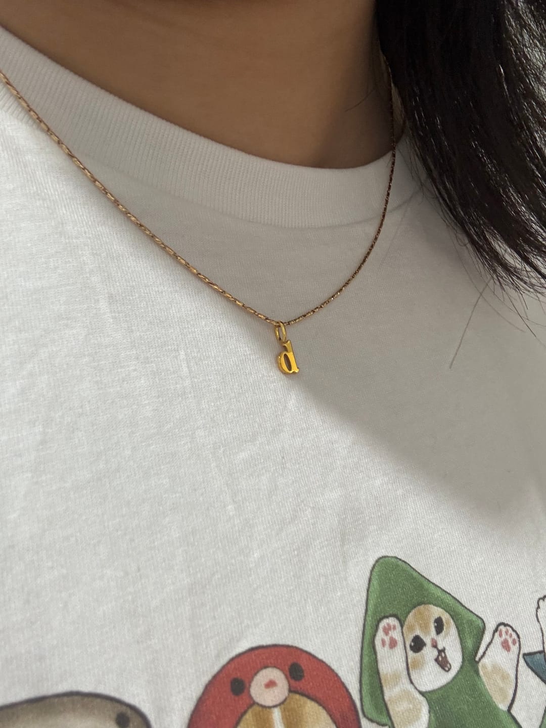 Customer photo review of Initial Pendant Charm
