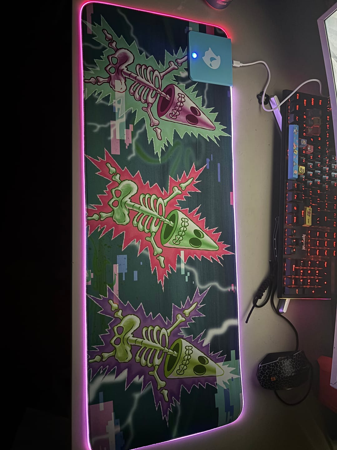Customer photo review of Spongebob P1 Skeleton Patrick RGB Mousepad - L