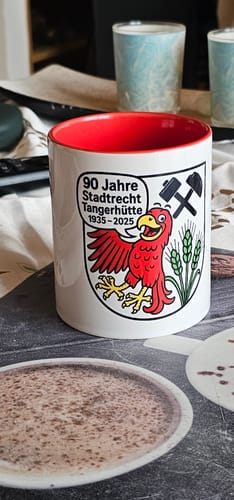 Customer photo review of TassenExpress - Becher Keramik Tasse mit Logo bedruckt 325ml Firmenlogo