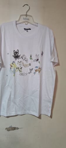 Customer photo review of Polera Personalizada Blanca Dibujo
