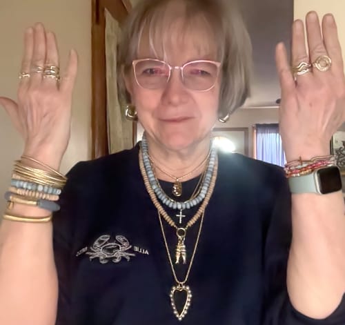 Customer photo review of Pearl Heart Charm