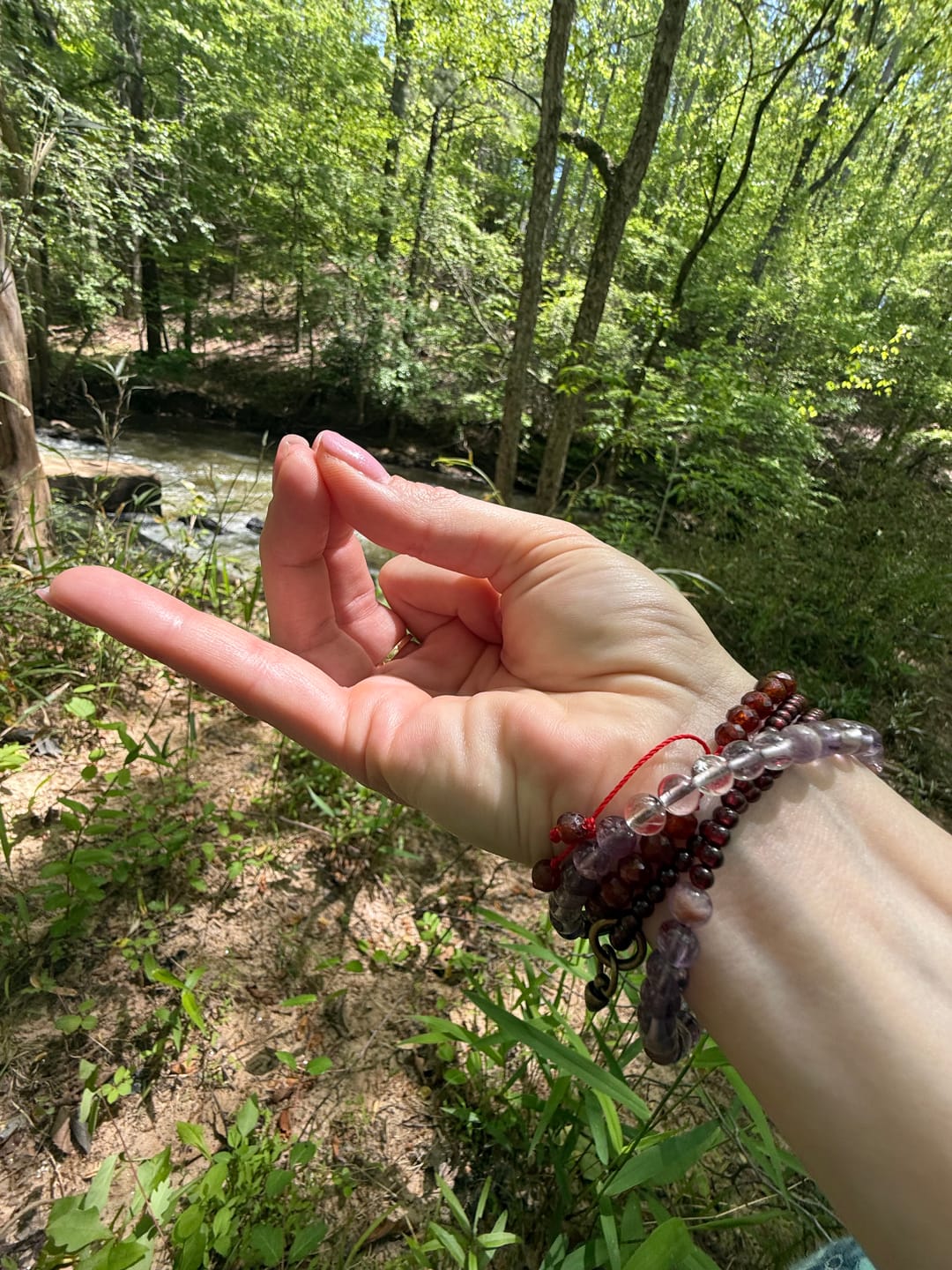 Customer photo review of Spiritual Harmony Amethyst Ghost and Garnet Bracelet with Copper