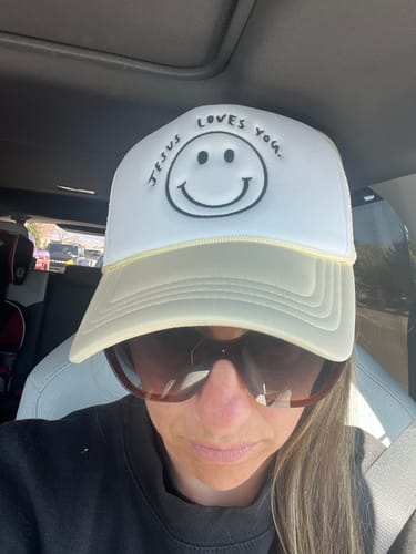 Customer photo review of Hat: Jesus loves you