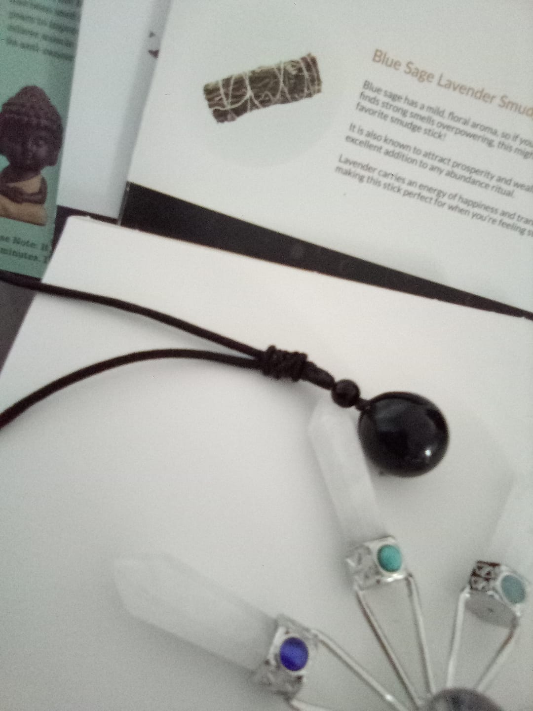 Customer photo review of Obsidian Stone Necklace
