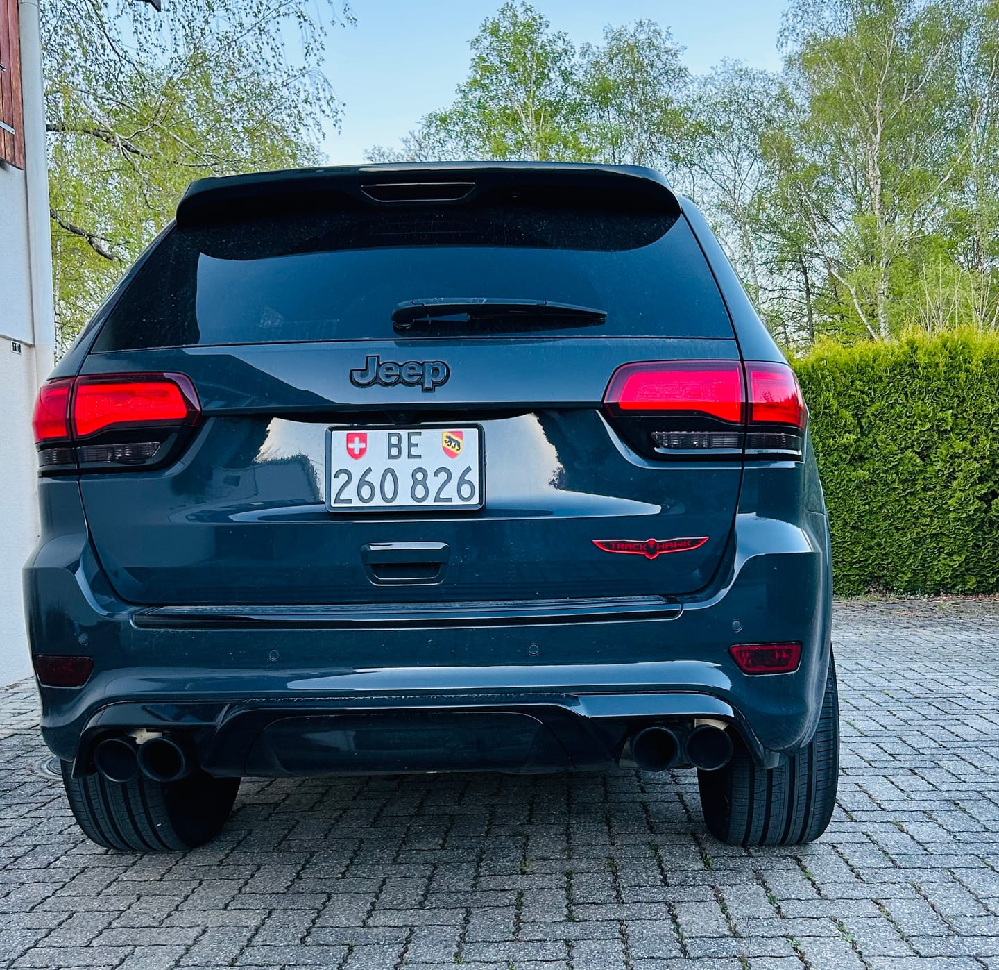 Customer photo review of "Matte Black Trackhawk" Trunk Badge