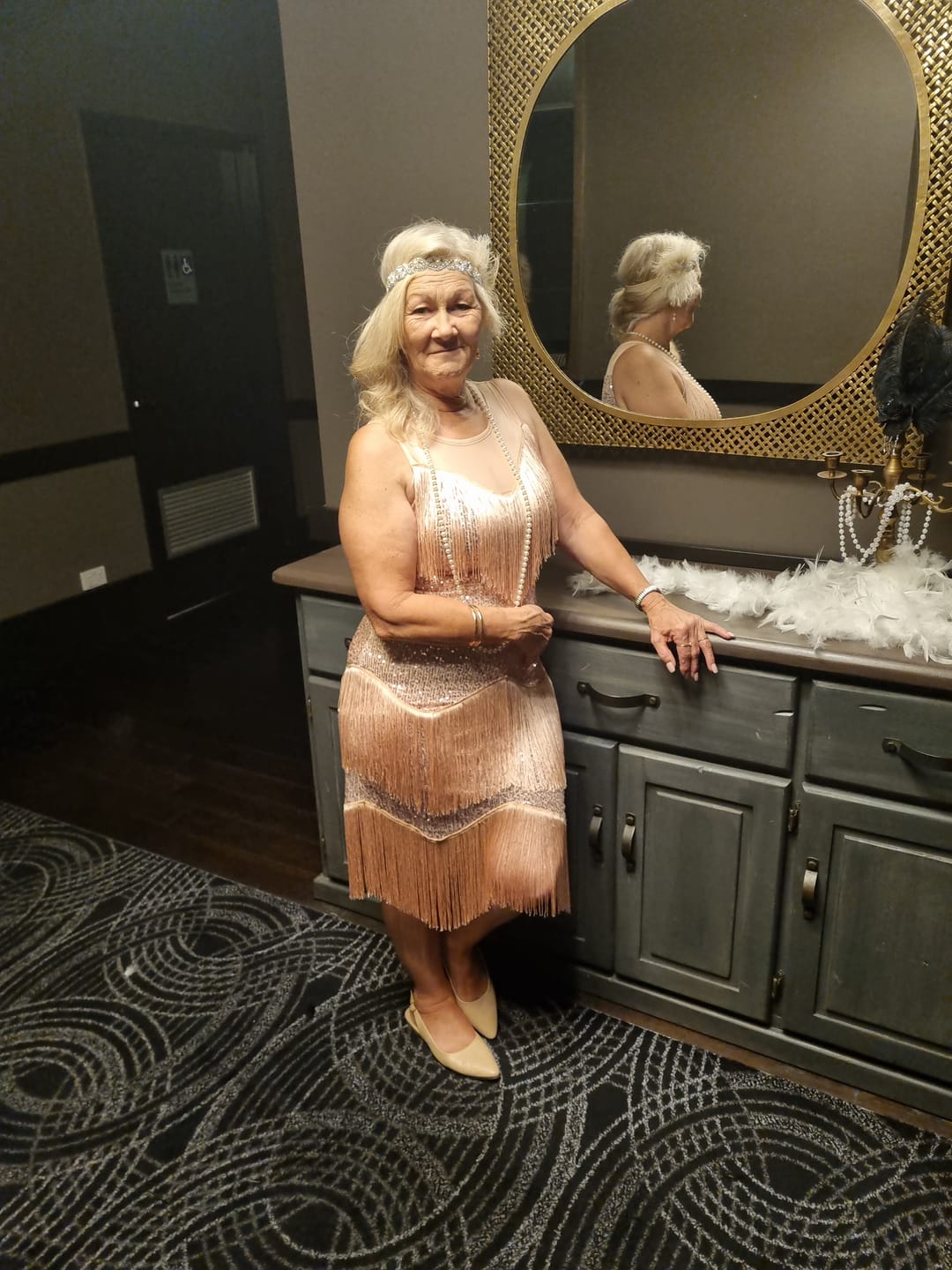 Customer photo review of Zita Gatsby Dress - Rose Gold