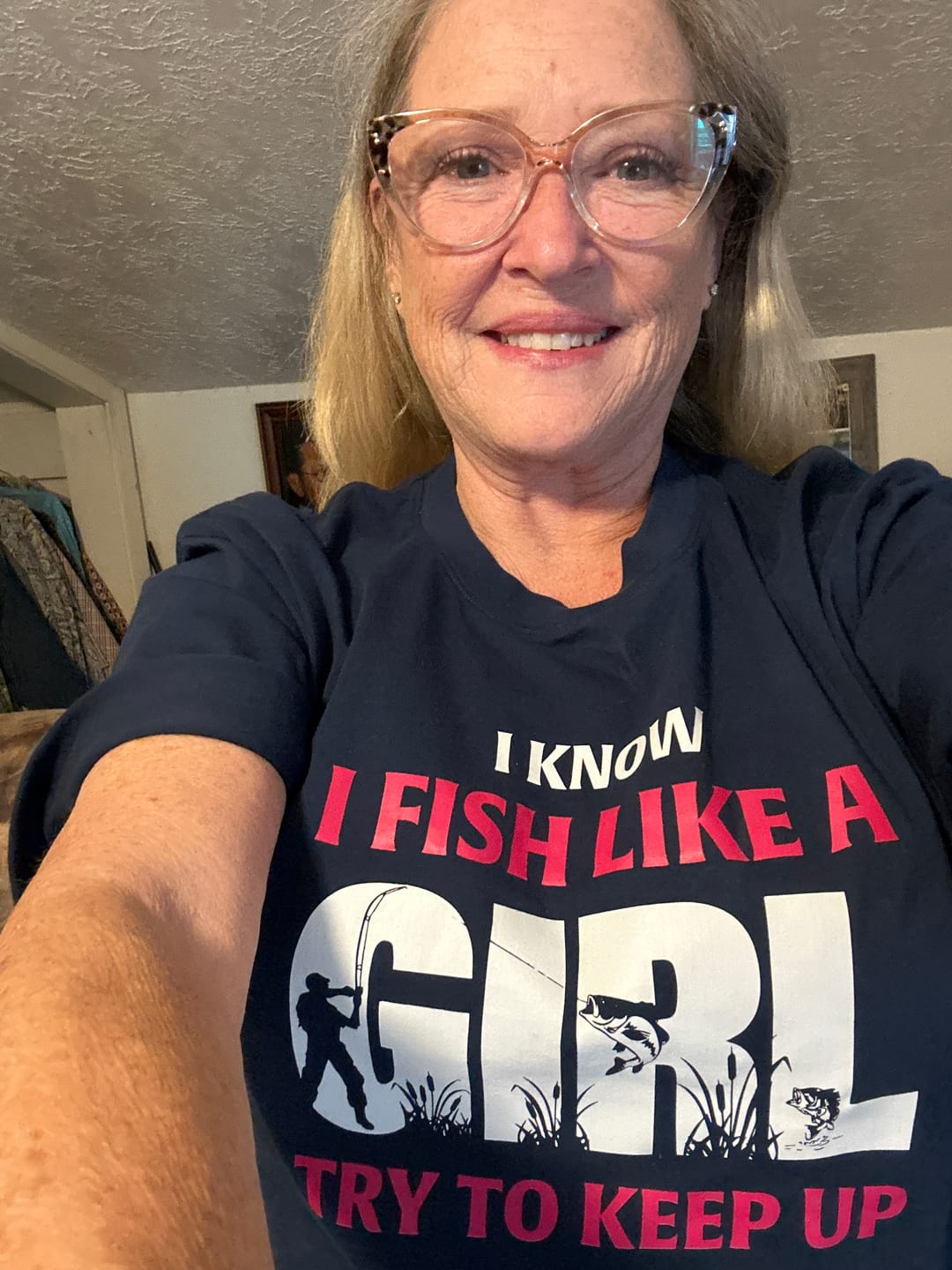 Customer photo review of I Know I Fish Like  A Girl Try To Keep Up T-Shirt for women