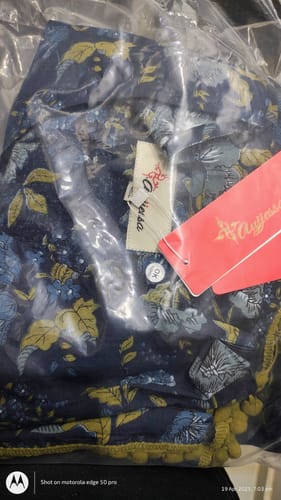 Customer photo review of Indigo Printed Cotton Maternity Feeding Kaftan Night Suit