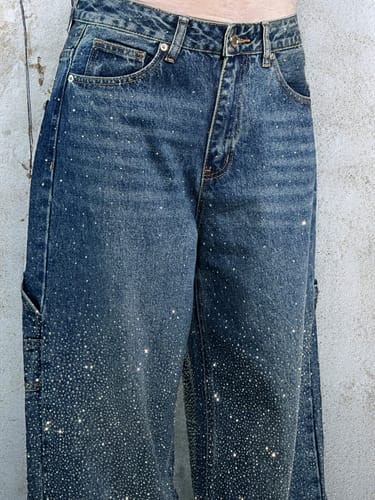 Customer photo review of Starry Night Dust Baggy Jeans