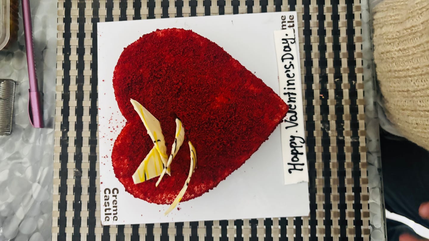 Customer photo review of Heart Shaped Red Velvet Cake