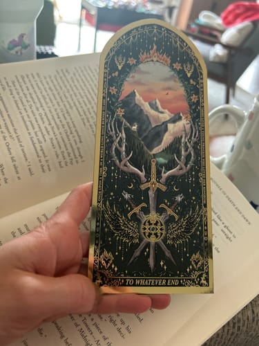 Customer photo review of To Whatever End bookmark