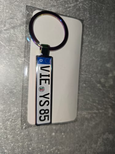 Customer photo review of Kennzeichen Schlüsselanhänger Mini Nummernschild Metall