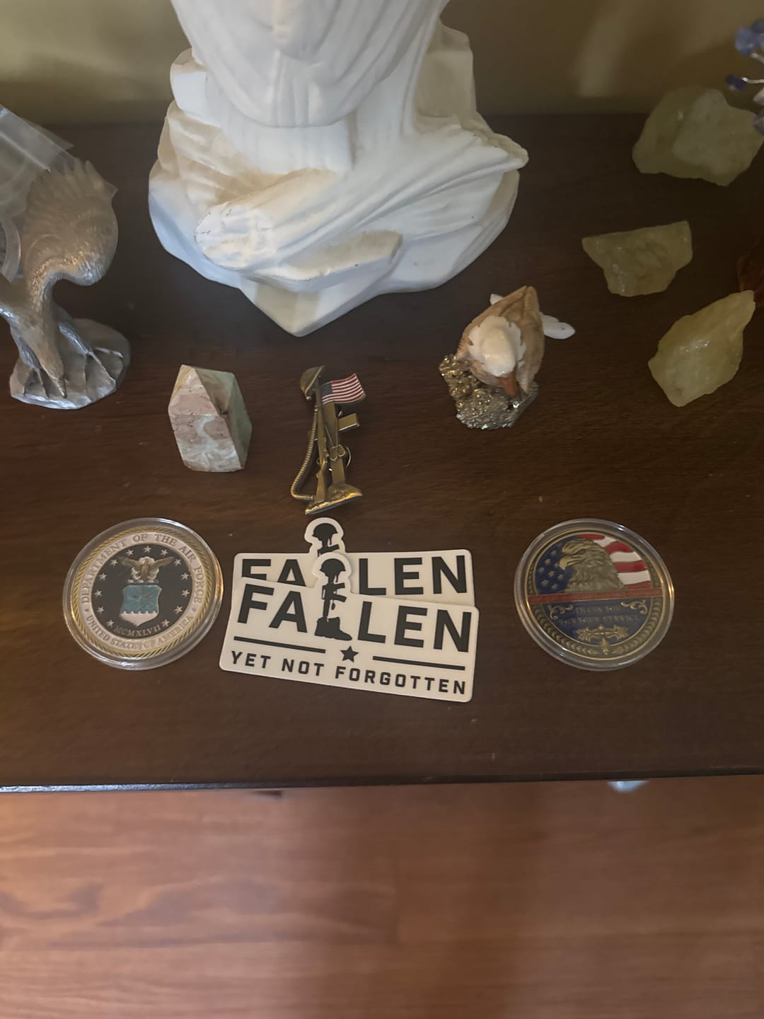 Customer photo review of God Bless Our Troops Thank You Coin