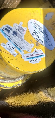 Customer photo review of Custom Kiss-Cut Boat Stickers