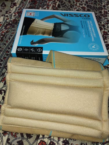 Customer photo review of Sacro Lumbar Belt 10" Back Double Strap | Supports the Lower back | Corrects Posture & Relieves Back Pain (Beige)