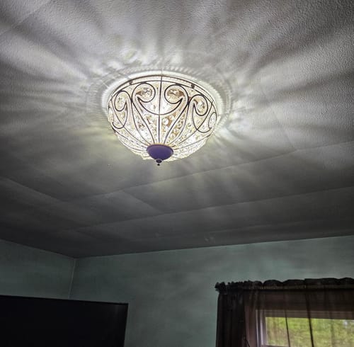 Customer photo review of Luxe Moroccan Antique Bronze Crystal Ceiling Light