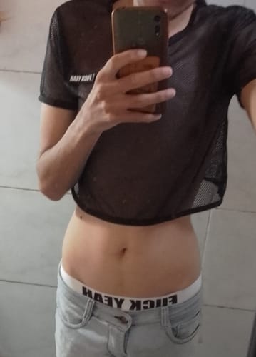 Customer photo review of ALL BLACK CROP TOP