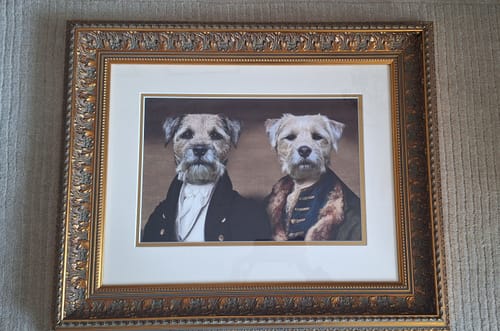 Customer photo review of The Baron & The Count  – Custom Vintage Pet Portrait