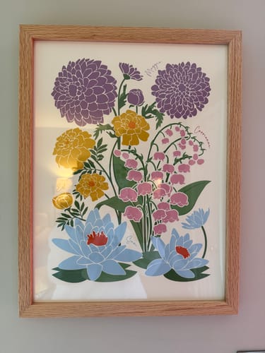 Customer photo review of 'In Bloom' Family Birth Flower Illustration