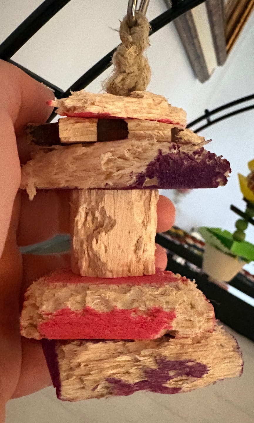 Customer photo review of 2" Colored Balsa Squares 1/2" Thick - 10 Pack