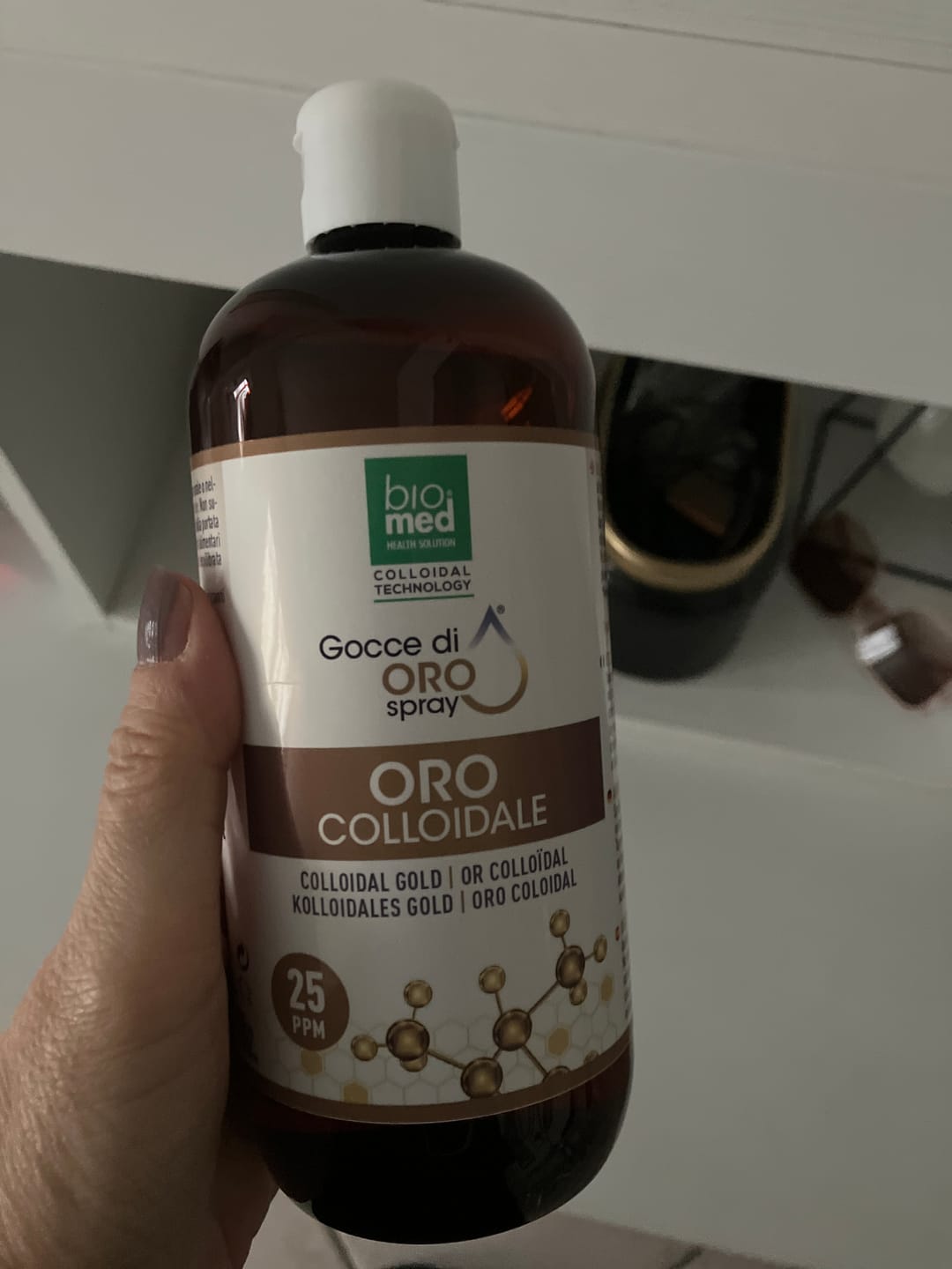 Customer photo review of ORO COLLOIDALE SPRAY ULTRA CONCENTRATO ATTIVO BIOMED - 500ml 25ppm