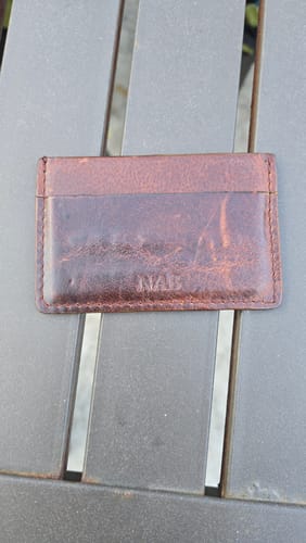 Customer photo review of The Maverick Cardholder - Brown American Pebble Grain Bison Leather Cardholder