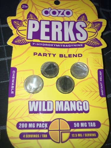 Customer photo review of 4ct 50mg Dozo PERKS 7-HYDROXYMITRAGYNINE | GRAPE (EUPHORIA BLEND)