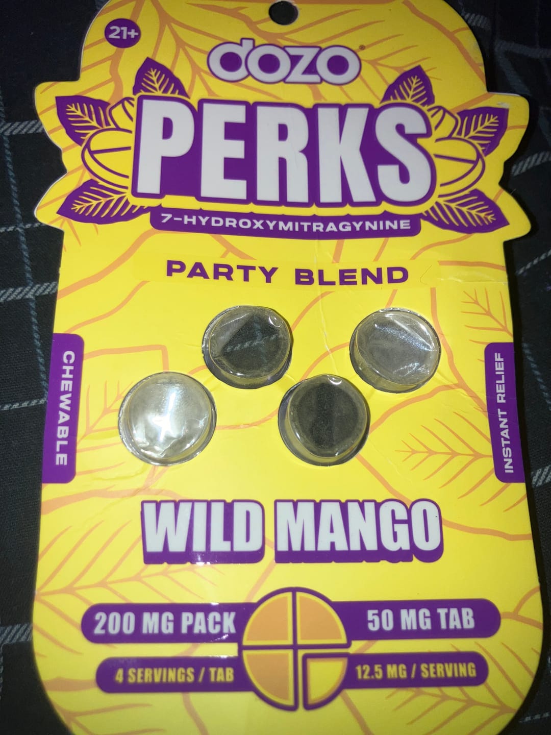 Customer photo review of 4ct 50mg Dozo PERKS 7-HYDROXYMITRAGYNINE | GRAPE (EUPHORIA BLEND)