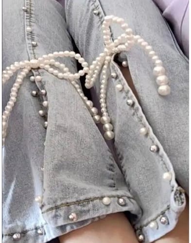 Customer photo review of Jade - Rhinestone Embellished Boot Cut Jeans