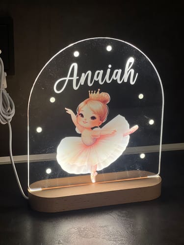 Customer photo review of Ballerina Nachtlicht mit eigenem Namen