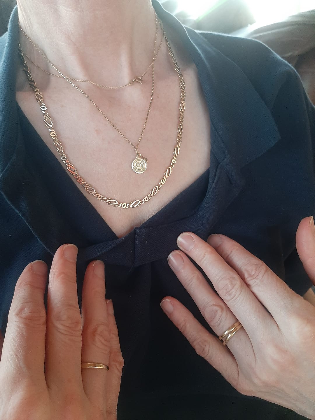 Customer photo review of Celtic Spiral Solid 9ct Gold Necklace (Symbolising Joy)