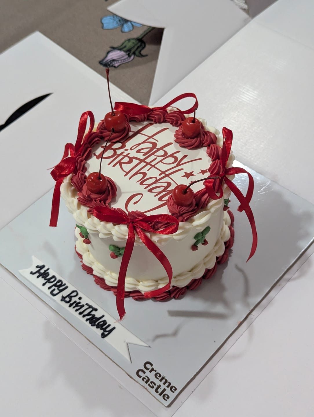 Customer photo review of Cherry Vintage Cake