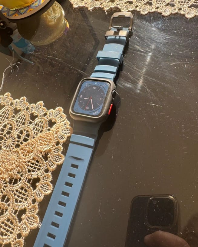 Customer photo review of Sport Soft Silicone and Titanium Buckle Strap for Apple Watch