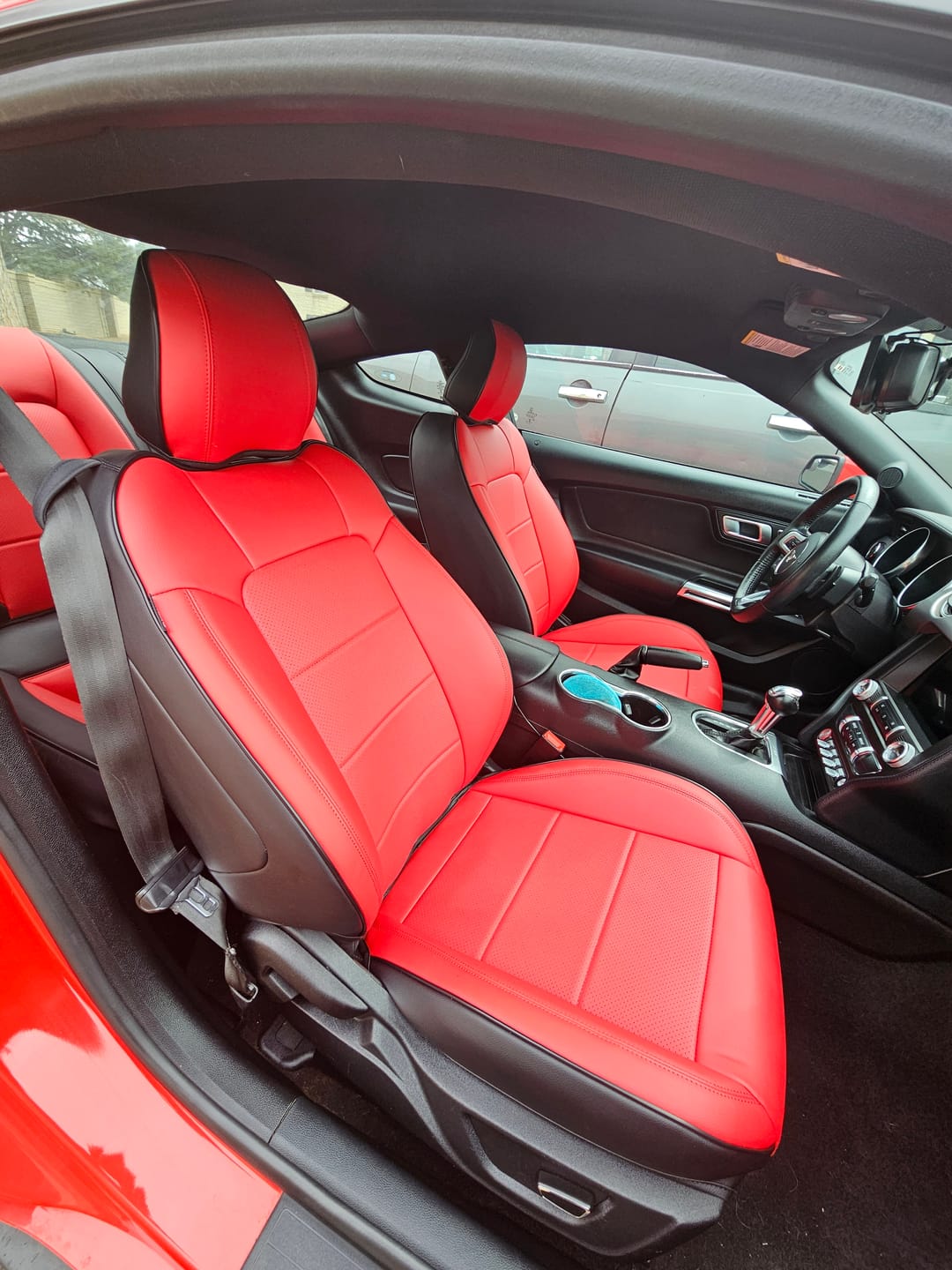 Customer photo review of 2015+ Ford Mustang Coupe Custom Leather Seat Covers