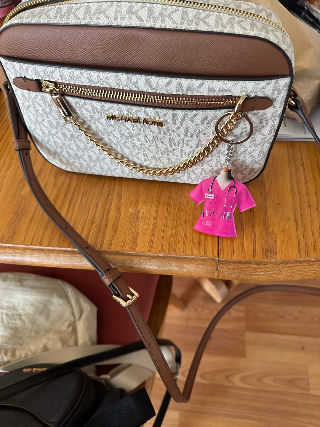 Customer photo review of Nurse Uniform Custom Name Personalized Keychain