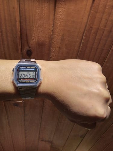 Customer photo review of Reloj Casio Vintage A168WA-1WDF Electroluminescence Plateado