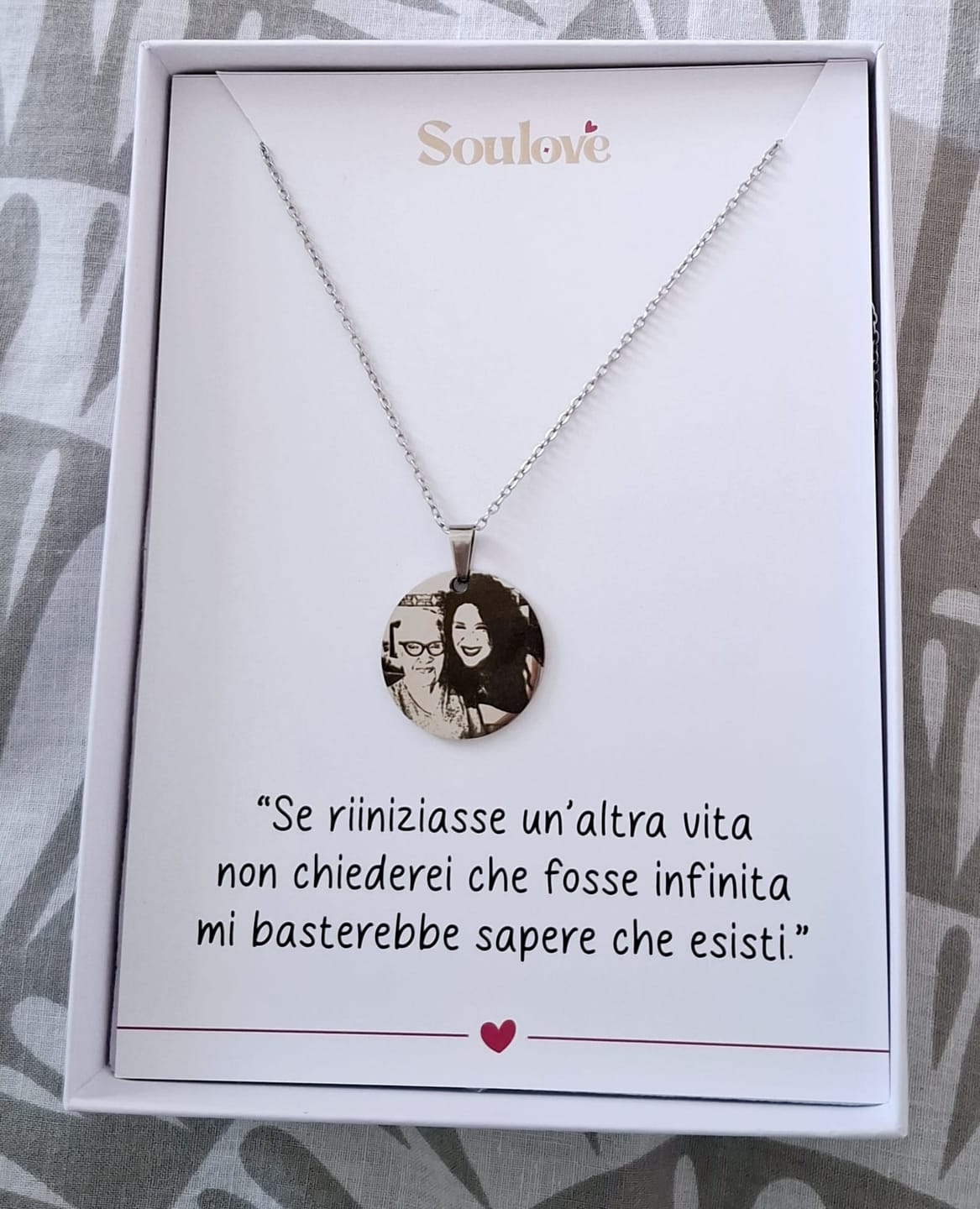 Customer photo review of Collana Cerchio Con Foto Personalizzata