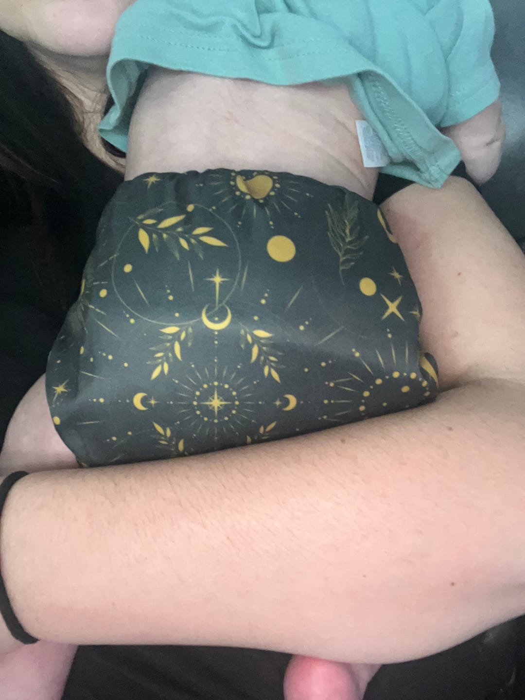 Customer photo review of Space and Sky: Essentials Pocket Cloth Diaper with Athletic Wicking Jersey, Grows with your Baby