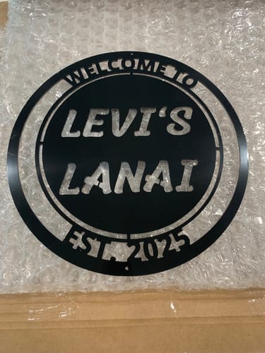 Customer photo review of Personalized Patio Sign - Metal Wall Art