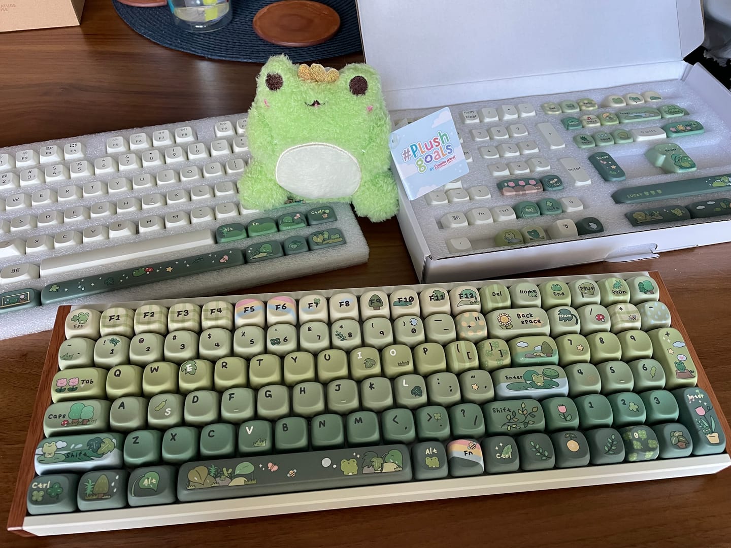 Customer photo review of KiiBOOM X Cosydiaries Rainy Froggy Day Keycap Set