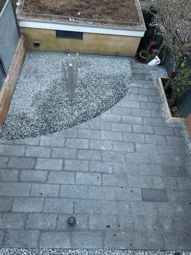 Customer photo review of Ash Black Granite Paving - 600 x 295 x 20mm - Sawn & Brushed