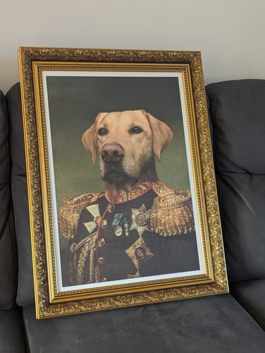 Customer photo review of The General - Custom Vintage Pet Portrait