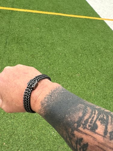 Customer photo review of St. Michael Defend Us Bracelet - Helps Pair Veterans With A Service Dog Or Shelter Dog