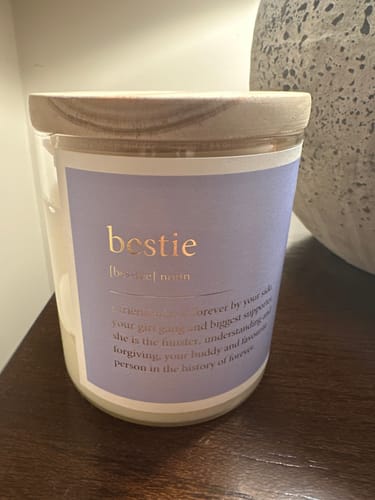Customer photo review of GOLDIE Dictionary Candle - Bestie