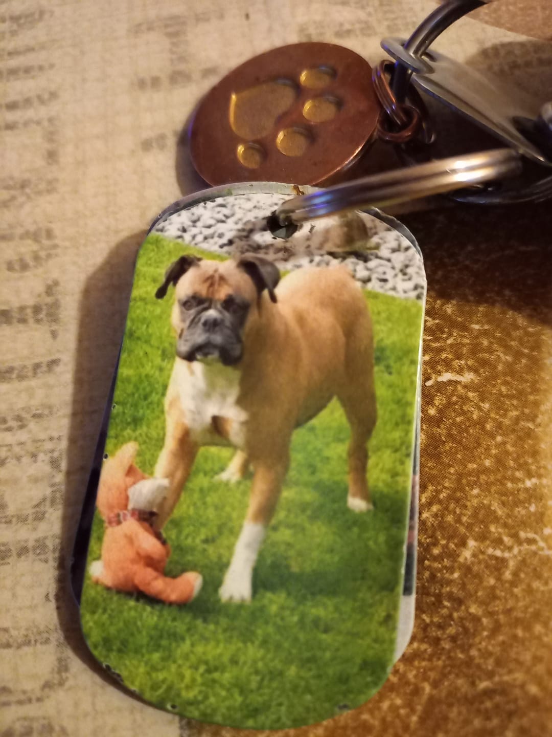 Customer photo review of Für immer im Herzen - Individueller Dog Tag Schlüsselanhänger