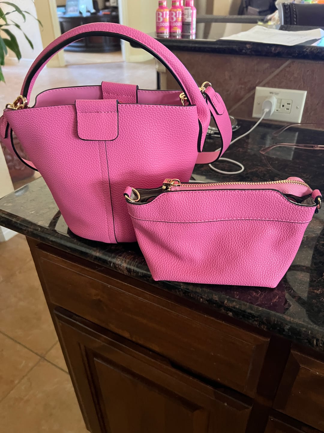 Customer photo review of Farrah Vegan Bucket Bag