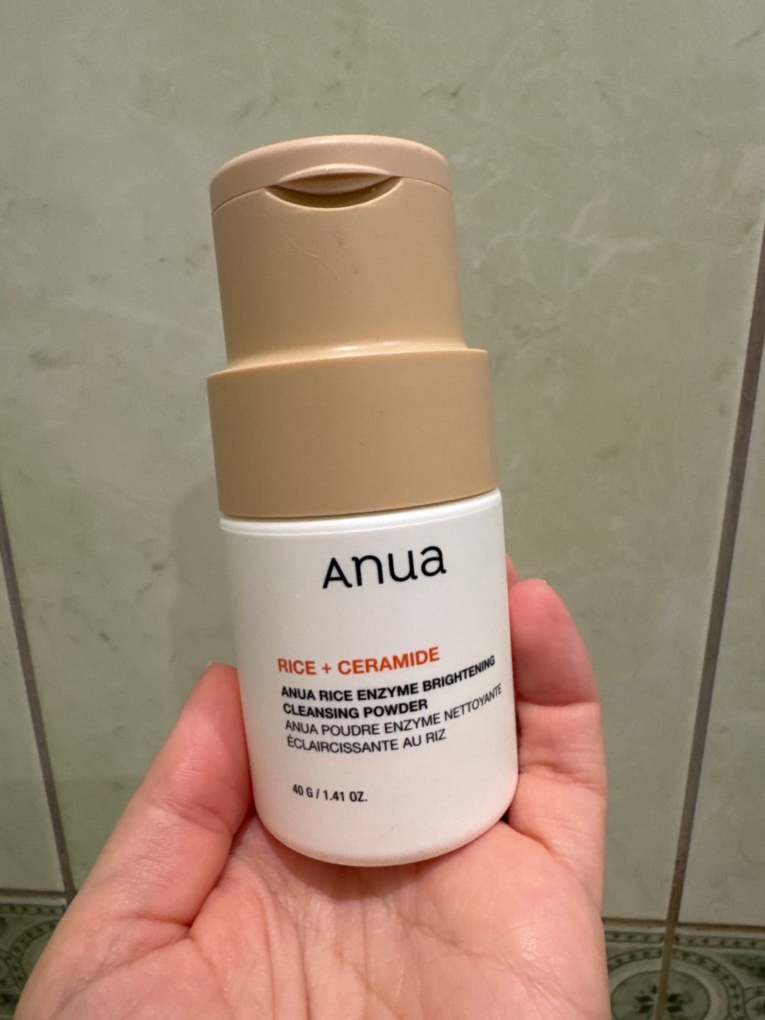 Customer photo review of Enzīmu pūderis ar rīsiem mirdzuma piešķiršanai ādai Anua Rice Enzyme Brightening Cleansing Powder