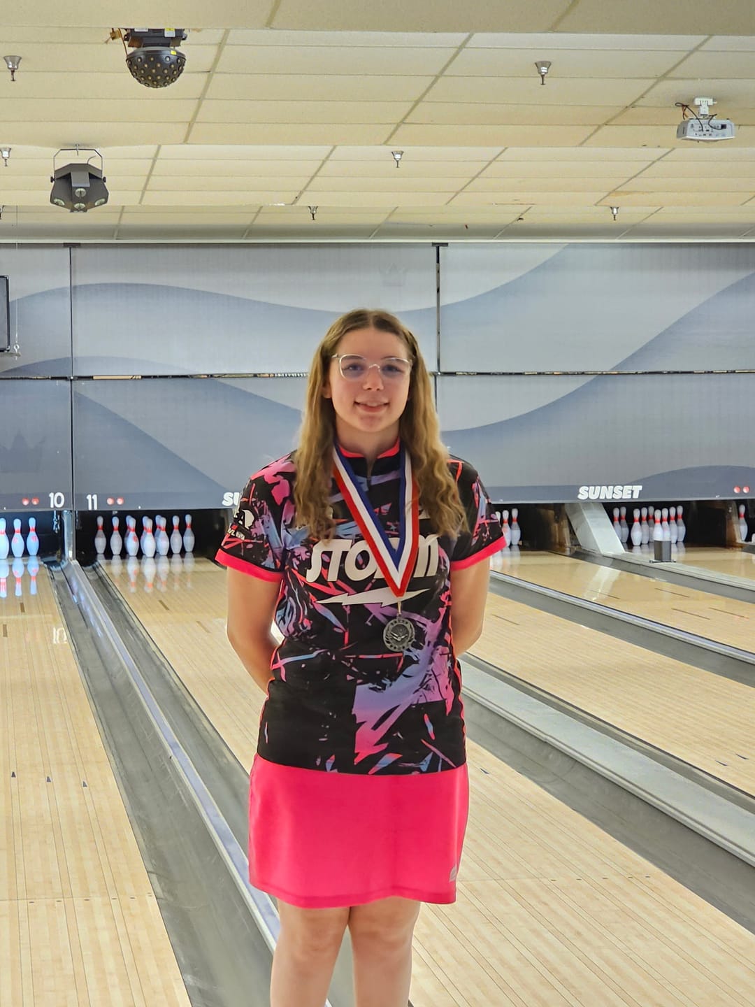 Customer photo review of KARMA - NEON PINK BLUE - BOWLING JERSEY