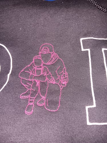 Customer photo review of Embroidered "DAD" Outline Hoodie - Soulmate Customs©