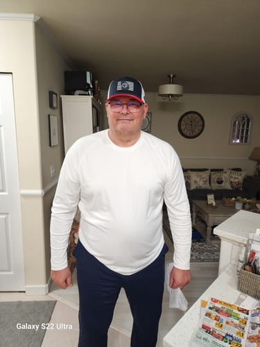 Customer photo review of Richardson 112 Red Navy GA Baseball Performance Trucker Hat